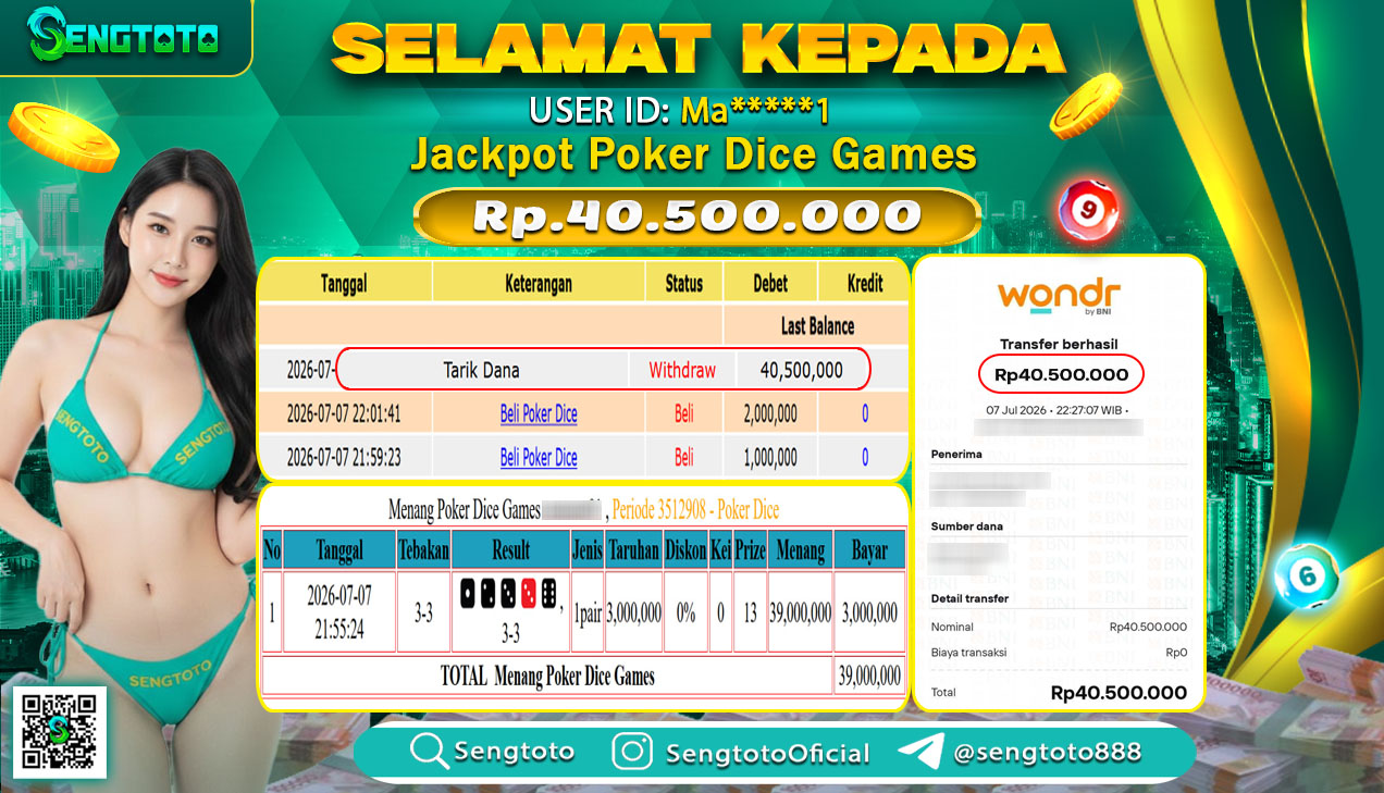 BUKTI PEMBAYARAN LIVEGAME POKER DICE