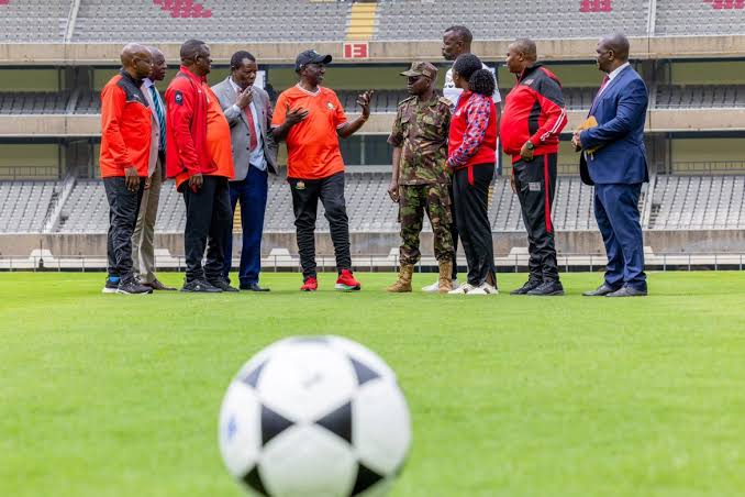 President Ruto inspecting stadium preparations
