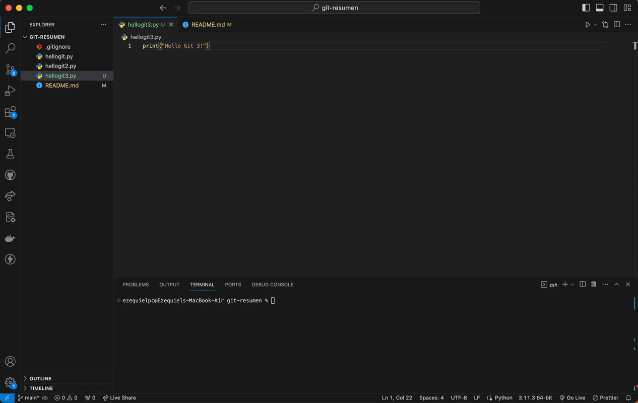 Creacion archivo hellogit3.py Git tag