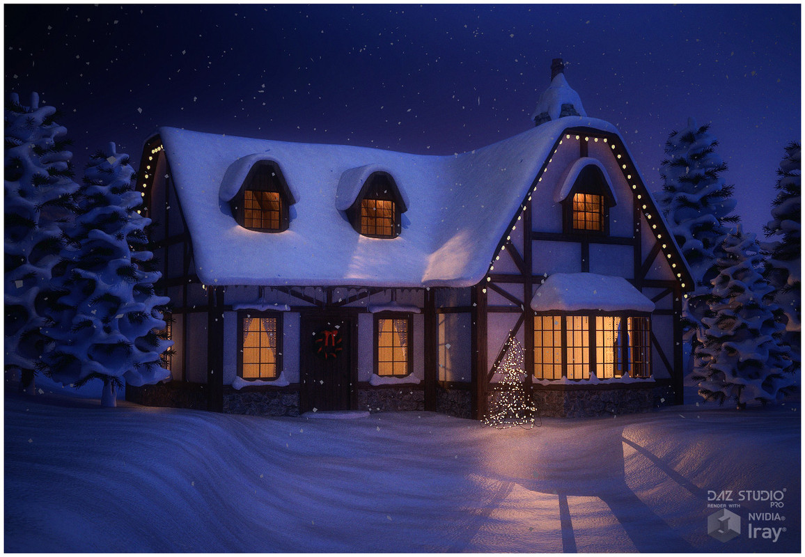 Winter Cottage 2024 Free Daz 3D Models