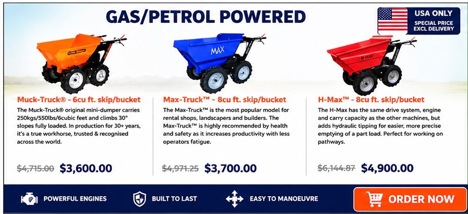 US Electric Powered Wheelbarrows