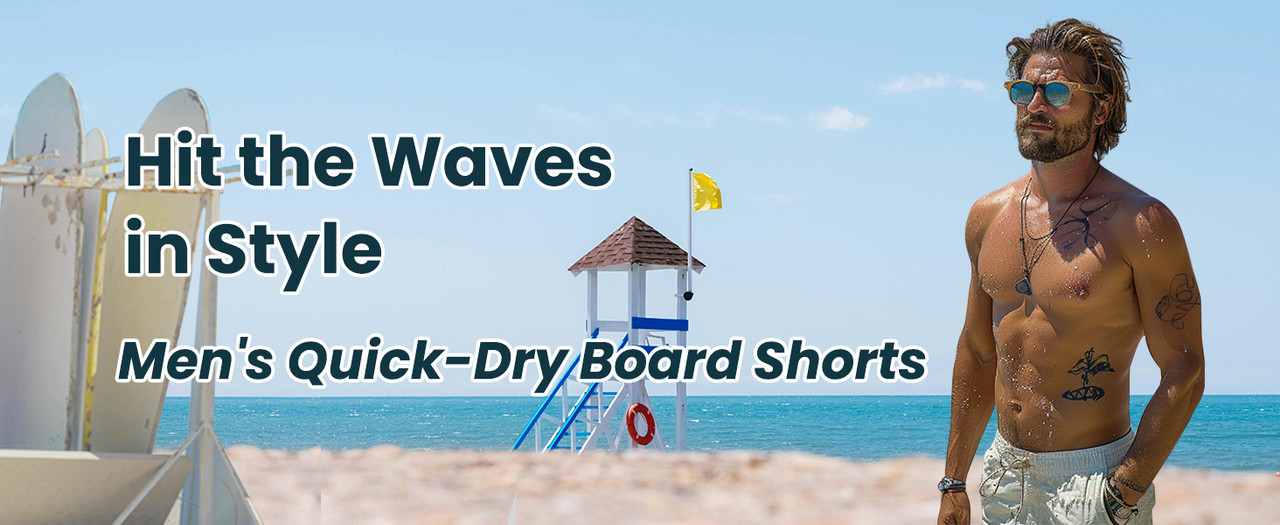 Mens Board Shorts Front View