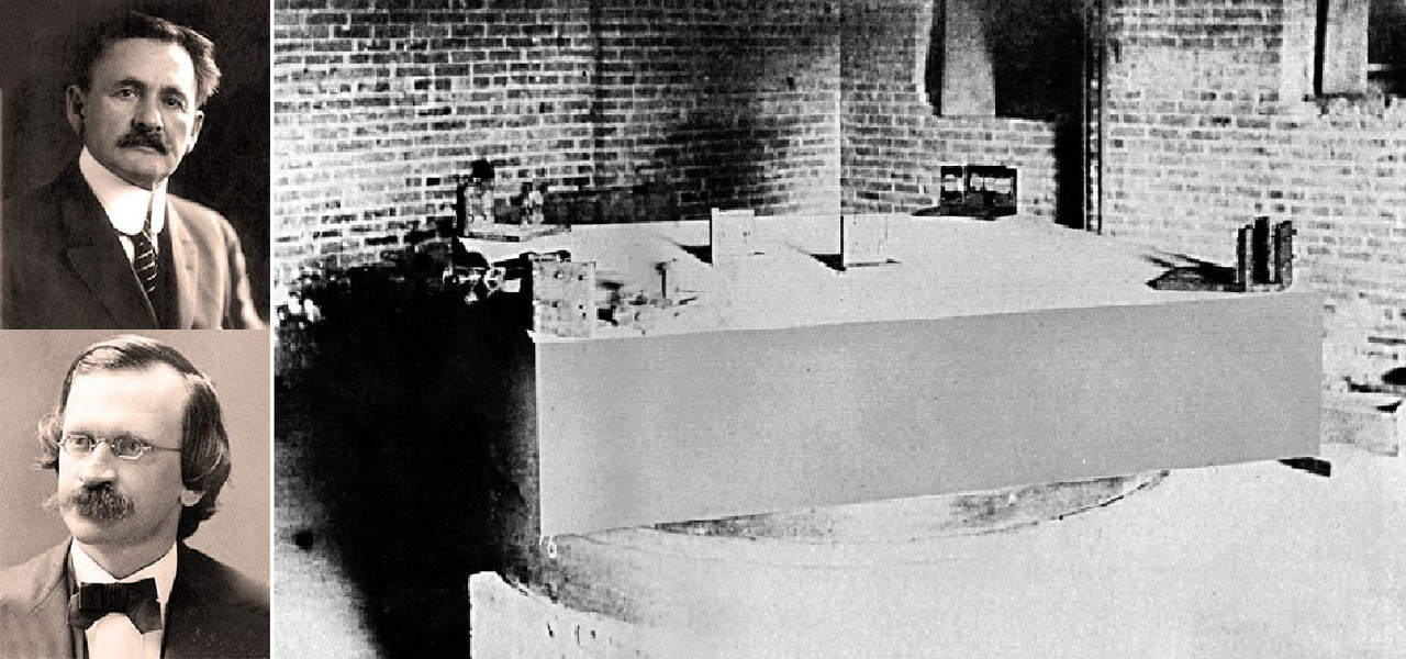 Representação artística do experimento de Michelson e Morley