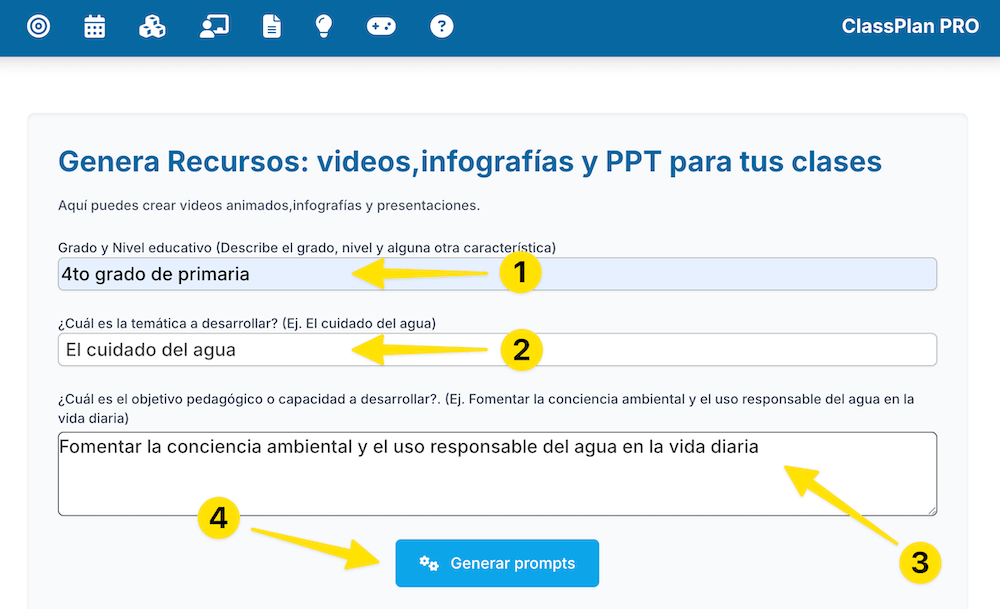 Paso 1: Rellenar un formulario en ClassPlan.