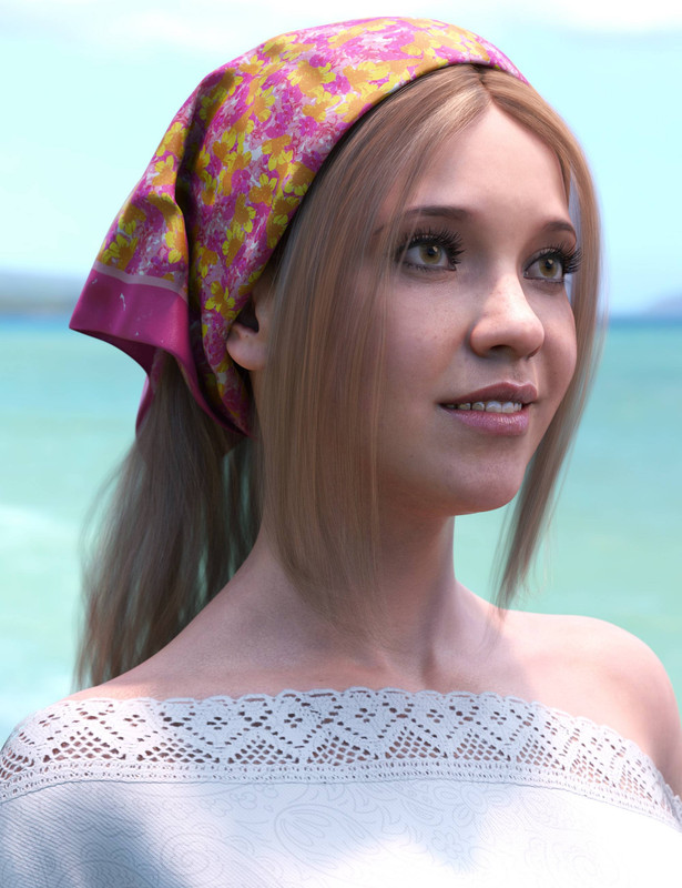 Summer Scarf Hair for Genesis 8 Female