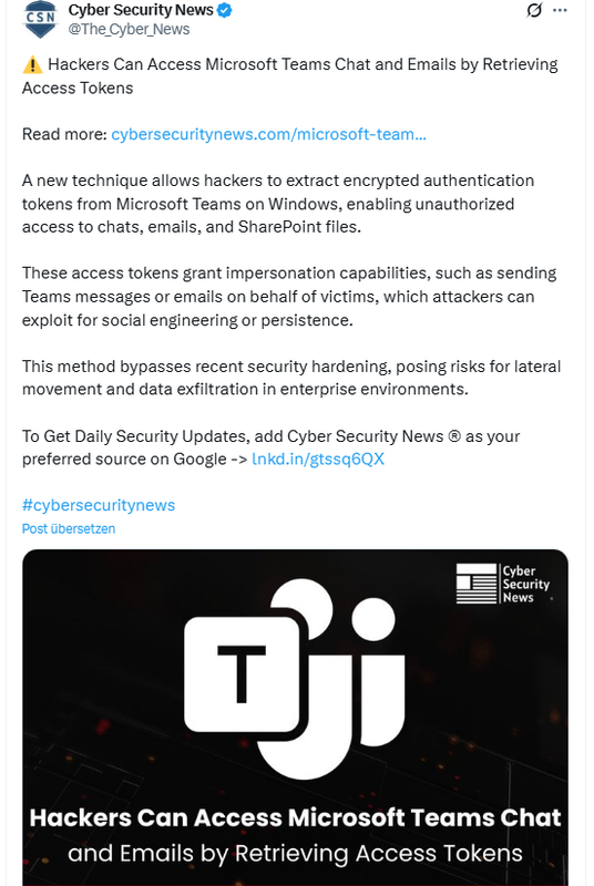 Teams Zugriffstokens abziehen