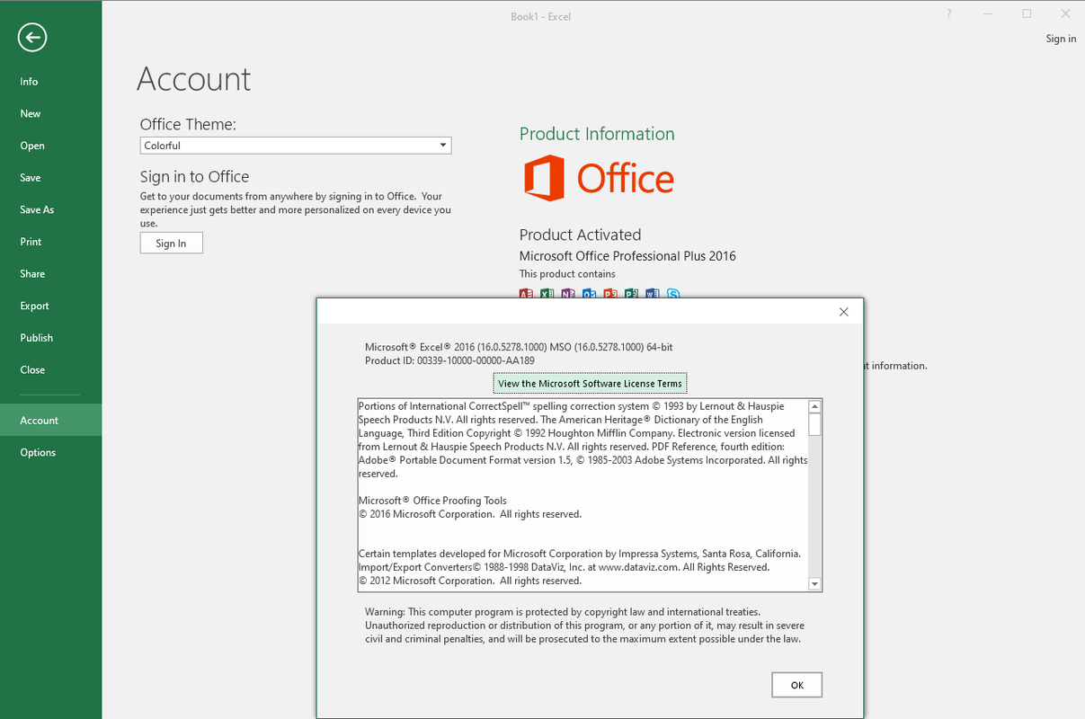 Microsoft Office 2016 v.16.0.5278.1000 Pro Plus VL (64-bit) English Preactivated