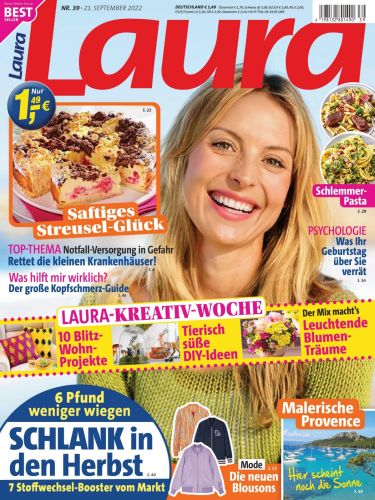 Cover: Laura Frauenzeitschrift No 39 vom 21 September 2022 Cover: Laura Frauenzeitschrift No 39 vom 21 September 2022