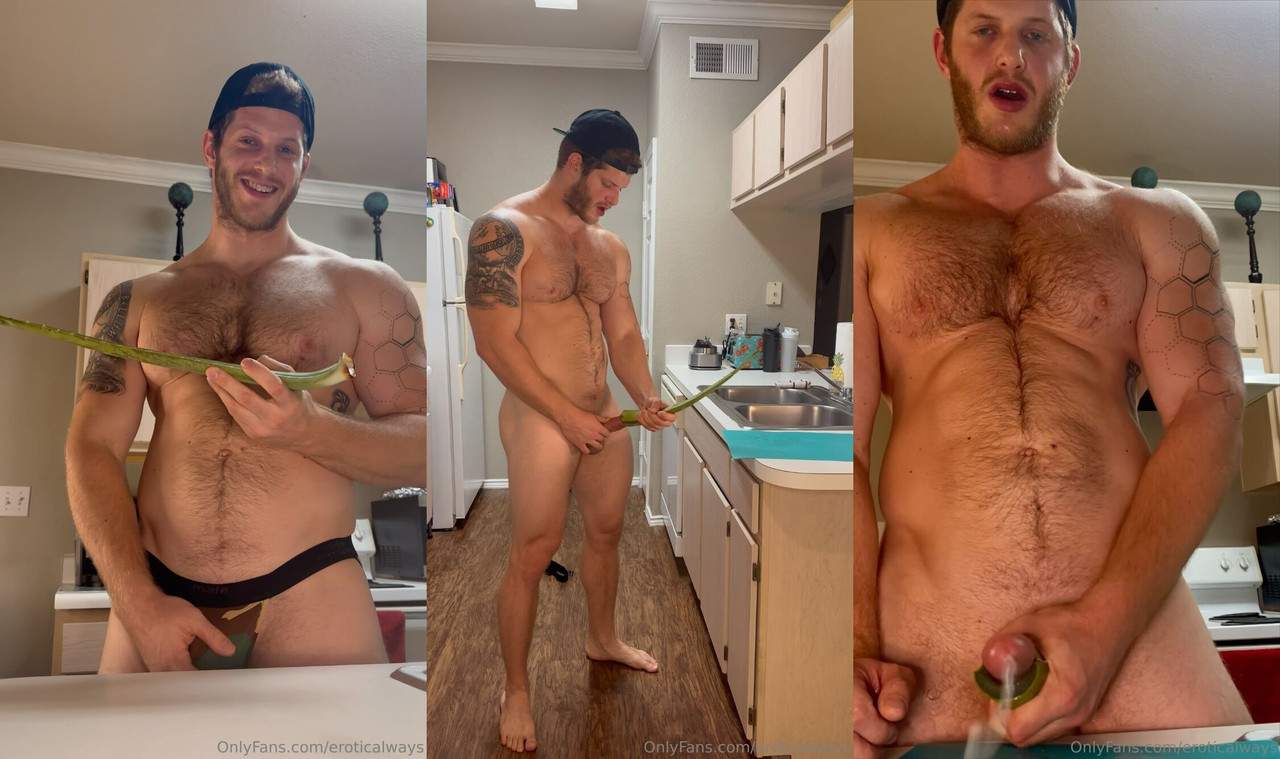 Verbal Otter Fingers And Fucks An Aloe Leaf Till He Cums – EroticAlways