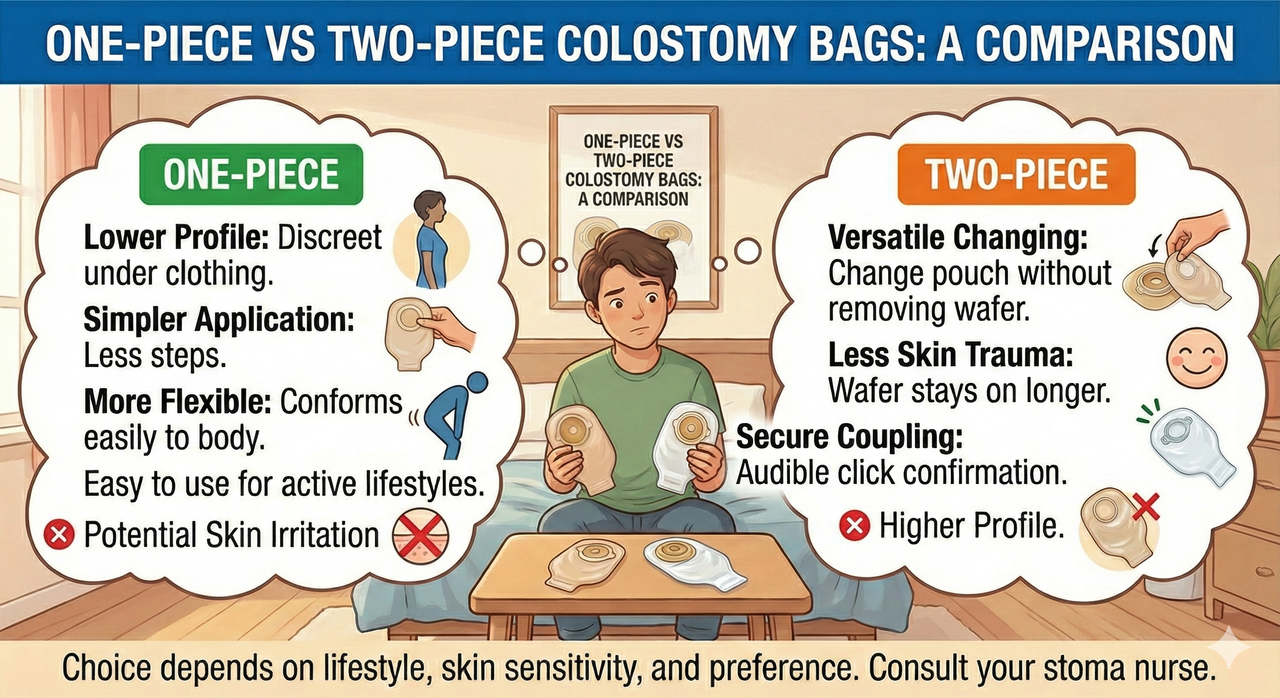 One-Piece vs Two-Piece Colostomy Bag Comparison