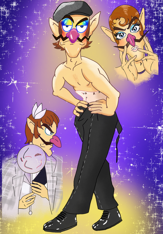 Waluigi walking down the runway