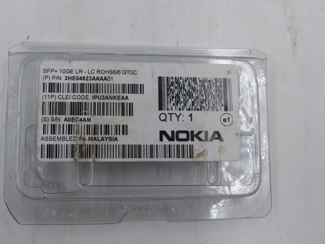 NOKIA SFP+ 10GE LR - LC ROHS6/6 0/70C 3HE04823AA01 IPU3ANKEAA SWITCH MODULE