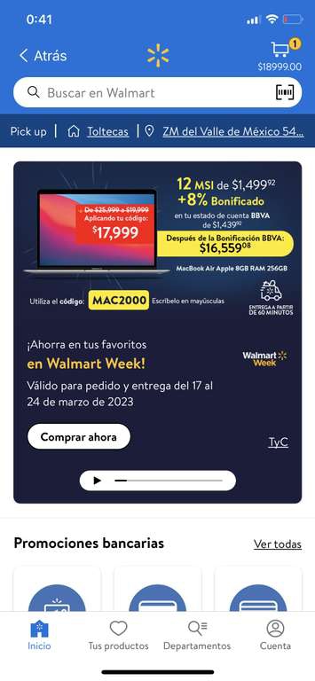Walmart: MacBook Air Apple MGN63LA/A M1 8GB RAM 256GB SSD
