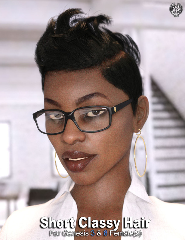 Short Classy Hair For Genesis 3 And 8 Female(s) Short Classy Hair For Genesis 3 And 8 Female(s)