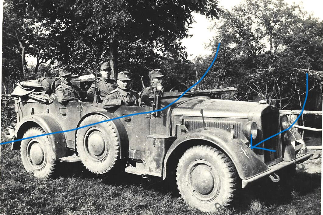 2WK General Diestel Komm. 101 Inf.Division in Kübelwagen m. Div. Abzeichen !