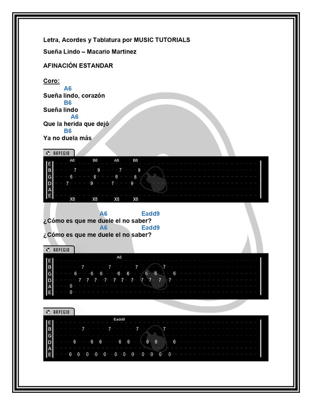 Sueña Lindo Macario Martinez Letra y Acordes by MUSICTUTORIALS_page-0001