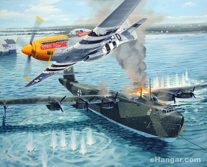 A Big Victory, Una Gran Victoria. El 25 de agosto del 44, Urban Drew volando su P-51 Detroit Miss, destruyó en el Lago Shall un Blohm and Voss 238, el avión más grande que voló durante la Segunda Guerra Mundial