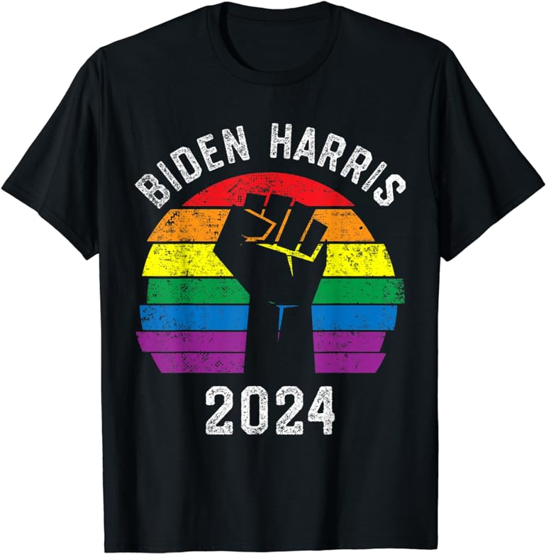 Biden Harris 2024 BLM LGBT Pride Elections Theme Unisex T-Shirt