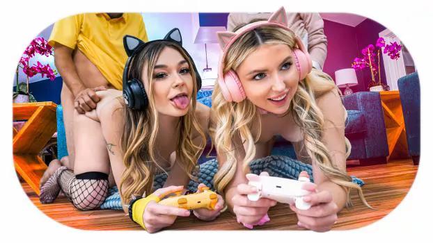 DaughterSwap – Della Cate, Britt Blair – No More Gaming: Bff’s Share Some Daddy Dick