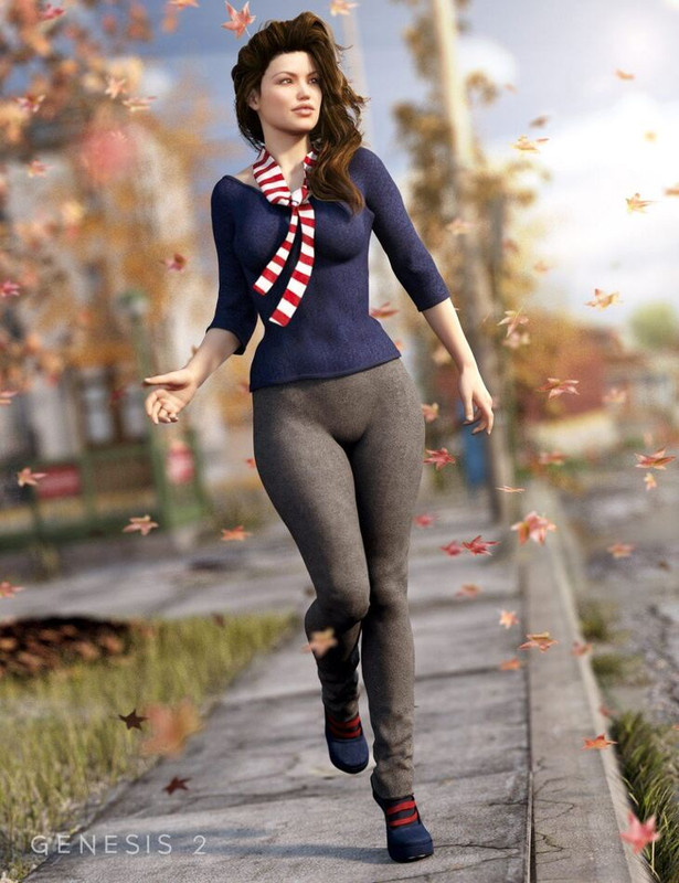 Autumn Afternoon Outfit for Genesis 2 Female(s) + Textures