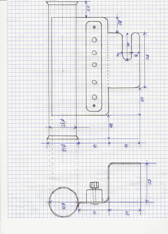 schema support sous pompe a eau