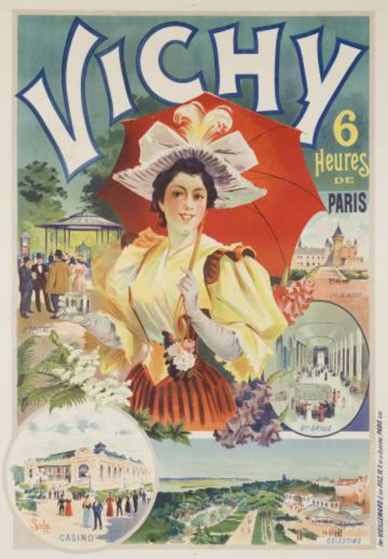 Póster de 1895 que muestra los atractivos turísticos de la ciudad francesa