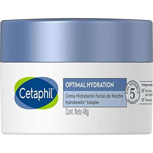 Amazon: CETAPHIL Optimal Hydration Hidratante Facial de Noche 48 g Ácido Hialurónico 
