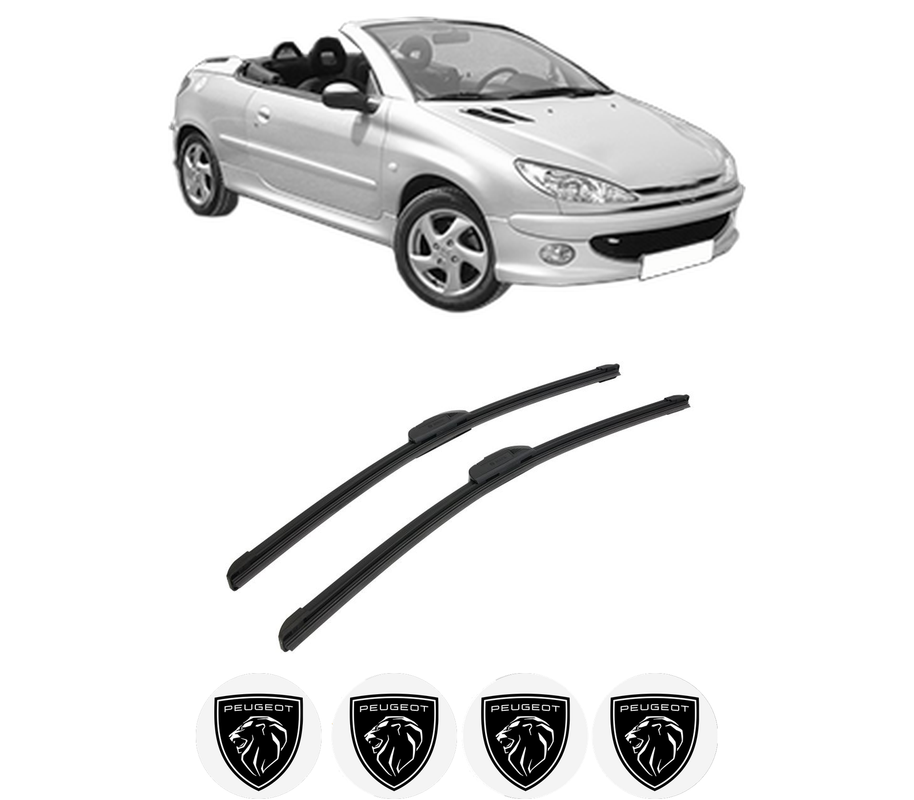 Set stergatoare auto PEUGEOT 206 CC (2D) din 2000-2007, pentru parbriz auto, 2 bucati, Bosch Aerotwin Retrofit, din cauciuc siliconat rezistent, 4 Stickere Auto PEUGEOT