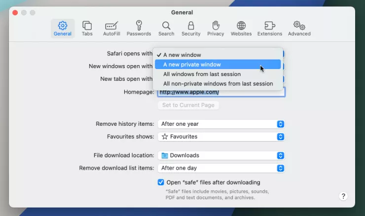 Private Browser on MacBook Air