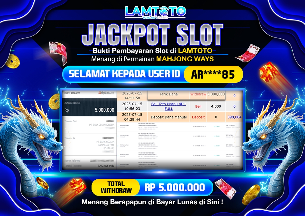 BUKTI JACKPOT LUNAS LAMTOTO