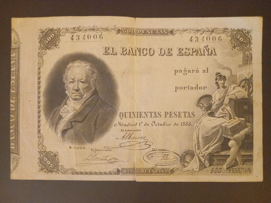 500 pesetas de 1886, ese gusanillo que tenemos los coleccionistas que no cesa.... Goya4