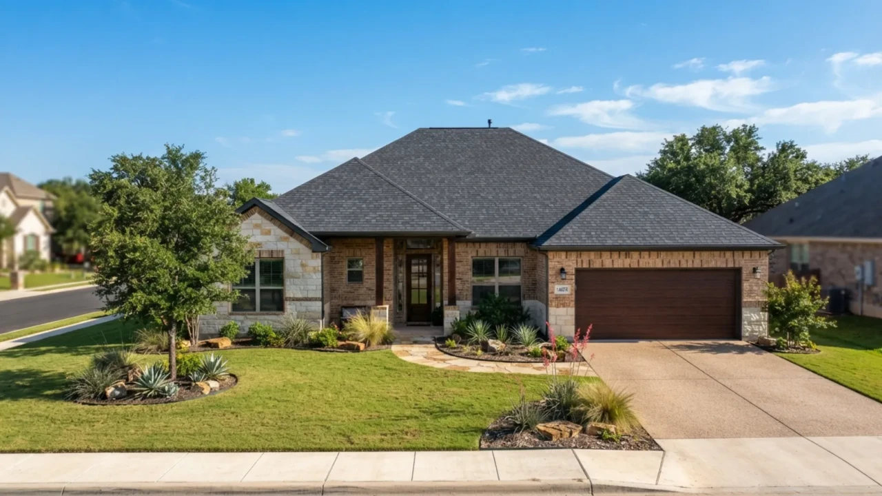 San Antonio single story home with new roof installation cost example