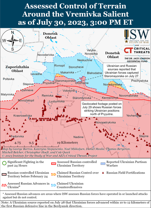 Vremivka Salient Battle Map Draft July 30,2023
