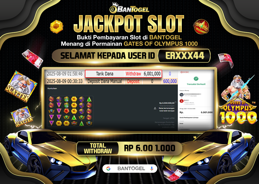 BUKTI JACKPOT LUNAS BANTOGEL