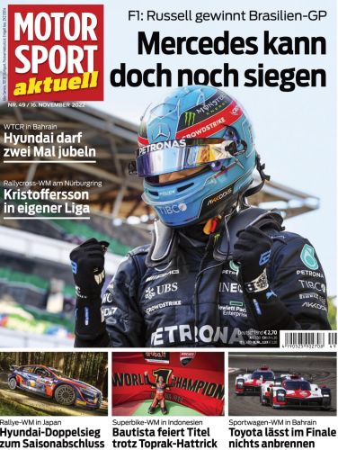 Cover: Motorsport aktuell Magazin No 49 vom 16  November 2022