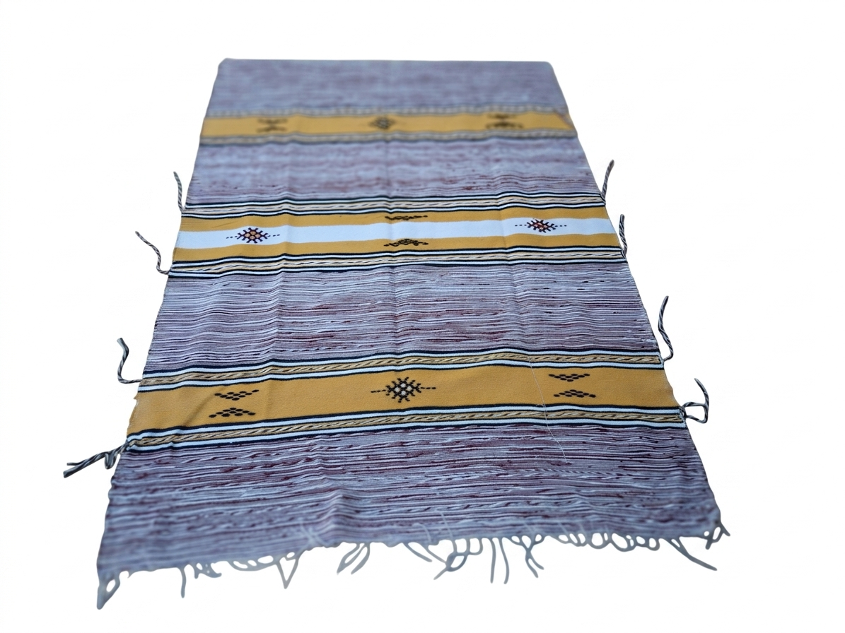 Handwoven Moroccan Organic Cotton Blanket – Merzouga Collection