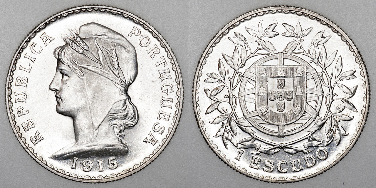 Las monedas de plata de la I República Portuguesa (1910-1926). PAS6326b