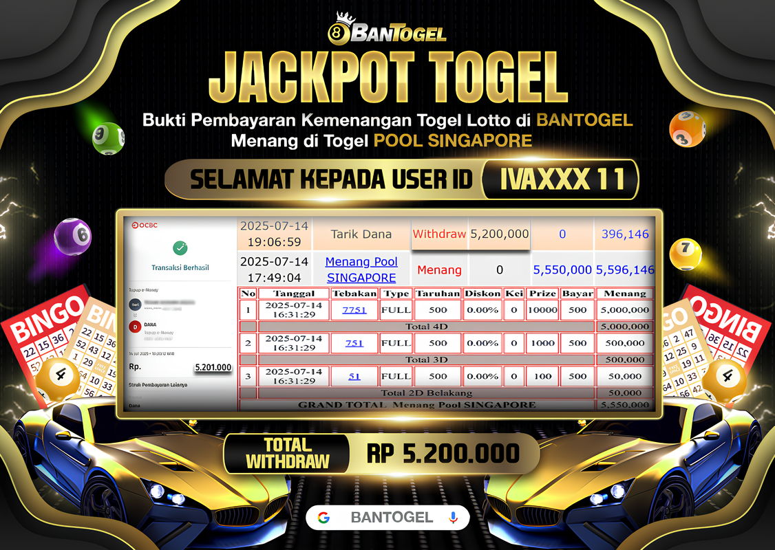 BUKTI JACKPOT LUNAS BANTOGEL