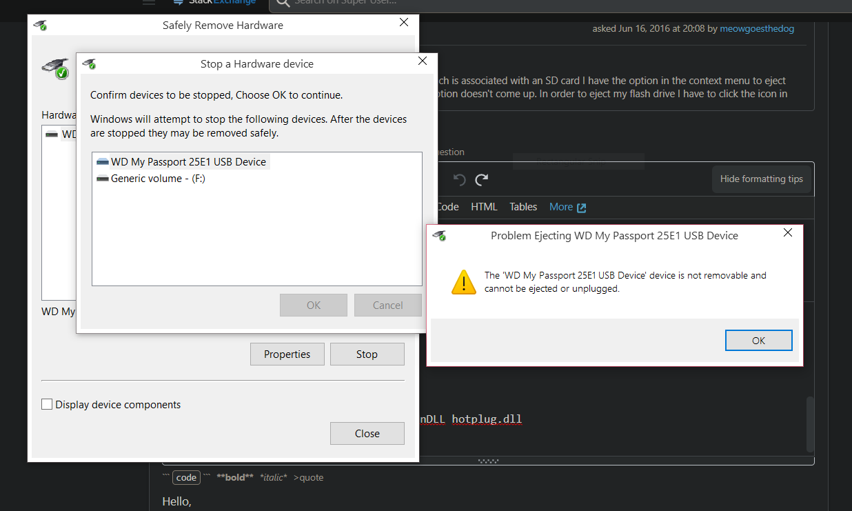 No option to Eject External HARD DRIVE (NOT USB Stick) Super User