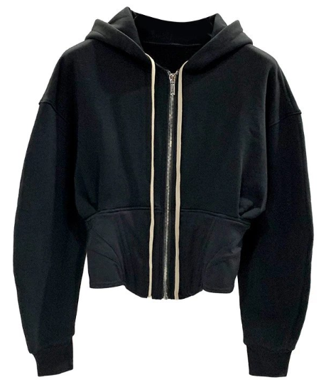 Rick Owens Sudadera Cropped con Cremallera
