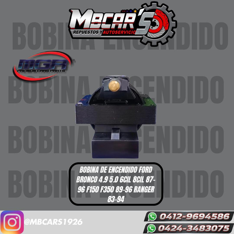 BOBINA DE ENCENDIDO FORD BRONCO 4.9 5.0 6CIL 8CIL F150 F350 89-96 RANGER 83-94