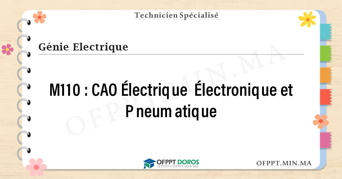 Sommaire détaillé du cours CAO Électrique Électronique et Pneumatique M110 OFPPT - Structure du module
