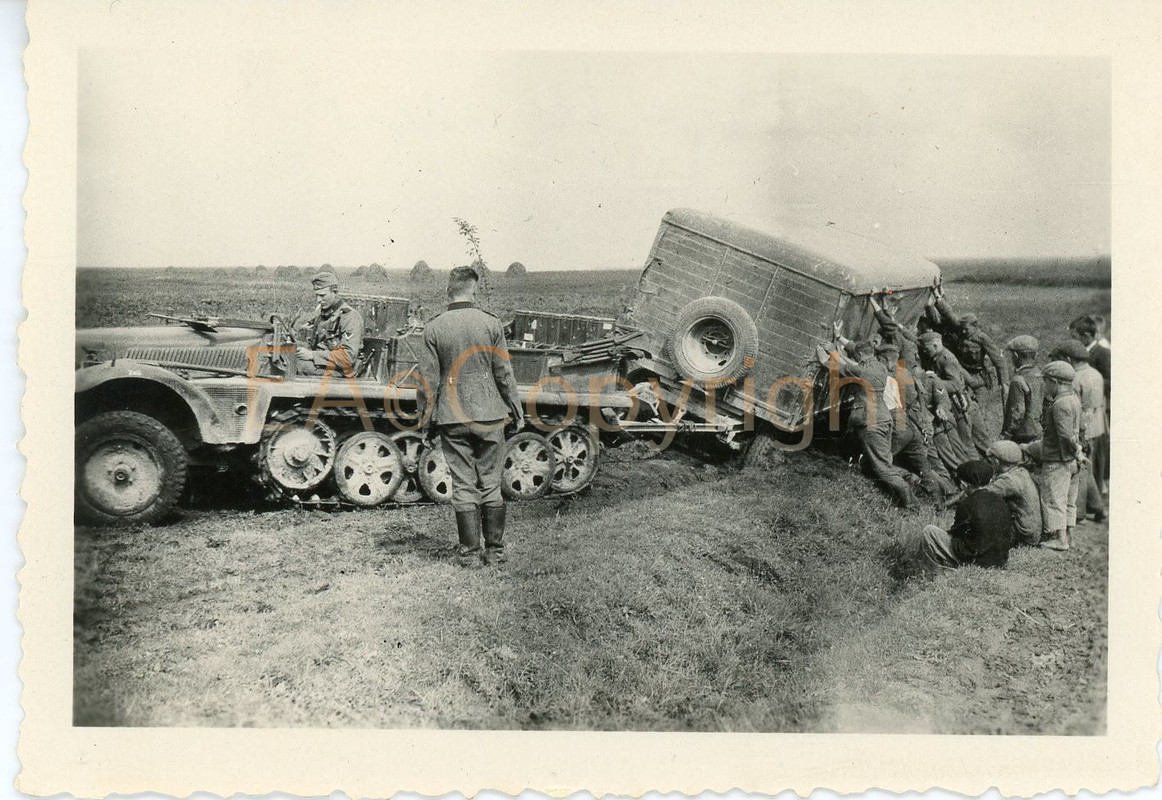 Russland Panzerjäger Halbkette Ostvölker Kind Trailer Anhänger F