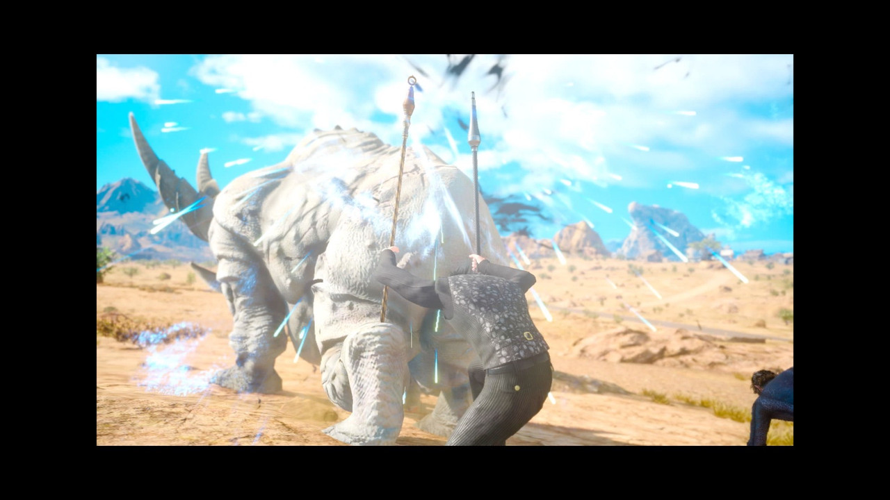 noct stabbing the ground i guess