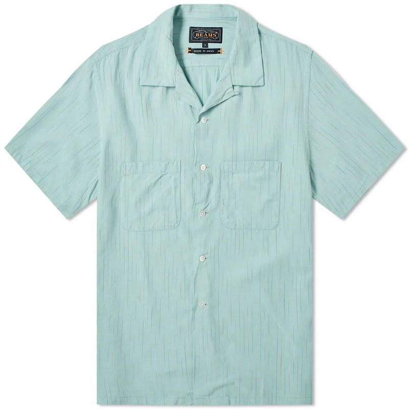 Beams Plus colour slub yarn vacation shirt mint green