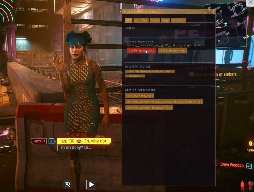 Mod Cyberpunk 2077 desbloqueia modelos em desenvolvimento de NPCs