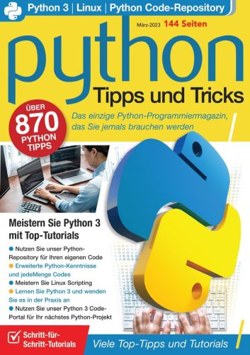 Cover: Python Das essentielle Handbuch Magazin März 2023