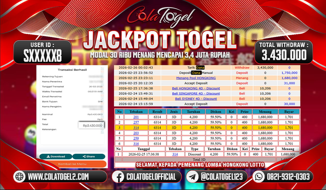 JACKPOT HONGKONG LOTTO!!