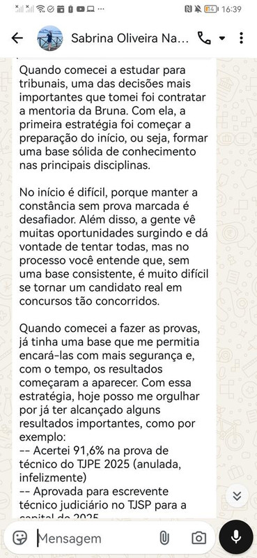 Depoimento aluno aprovado 5