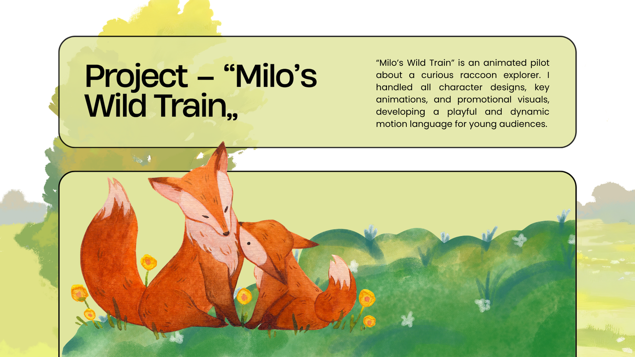 Green and Blue Illustrated Creative Portfolio Presentation